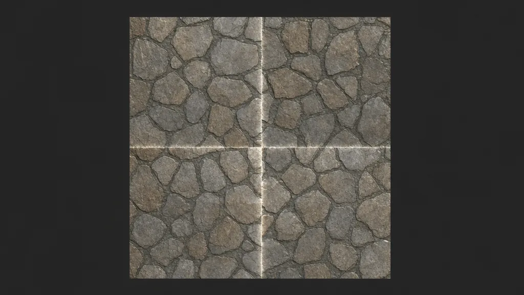Photoshop offset filter showing a texture shifted by half with a visible cross-shaped seam through the middle