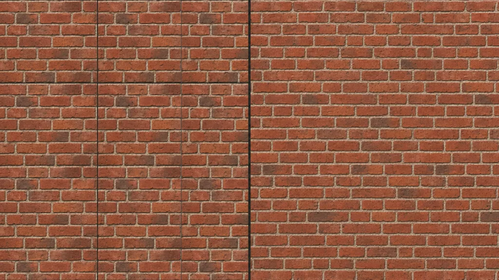 Comparison of a non-seamless texture tiled showing visible grid lines versus the same surface with seamless tiling